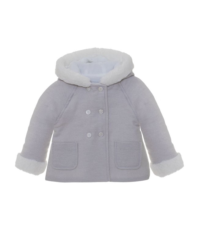 Patachou Patachou - Jas In Stof Met Kap - Grijs