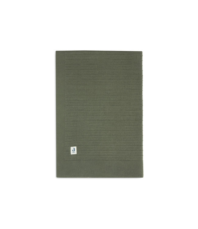Jollein Jollein - Deken Ledikant Pure Knit Leaf Green GOTS