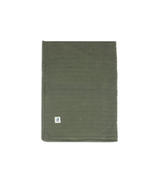 Jollein Jollein - Deken Wieg Velvet Pure Knit - Leaf Green - GOTS