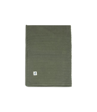 Jollein Jollein - Deken Ledikant Velvet Pure Knit - Leaf Green - GOTS