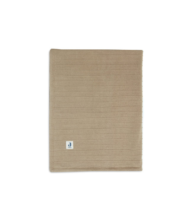 Jollein Jollein - Deken Ledikant Velvet Pure Knit Biscuit GOTS