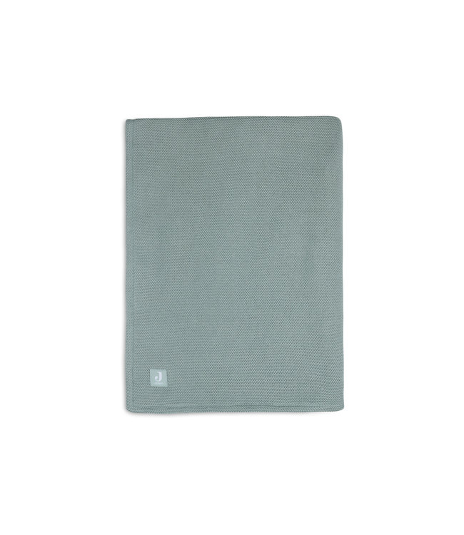 Jollein Jollein - Deken Wieg 75x100cm Basic Knit Forest Green/Fleece