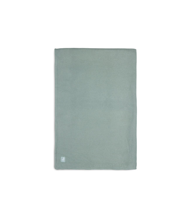 Jollein Jollein - Deken Ledikant 100x150cm Basic Knit Forest Green/Fleece