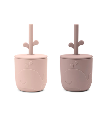 Done by Deer Done by Deer - Peekaboo straw cup 2-pack Wally Powder