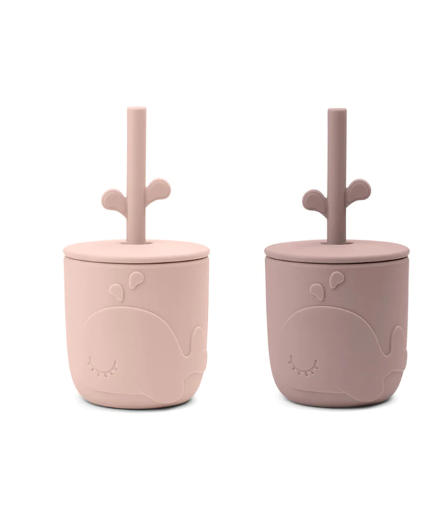 Done by Deer Done by Deer - Peekaboo straw cup 2-pack Wally Powder