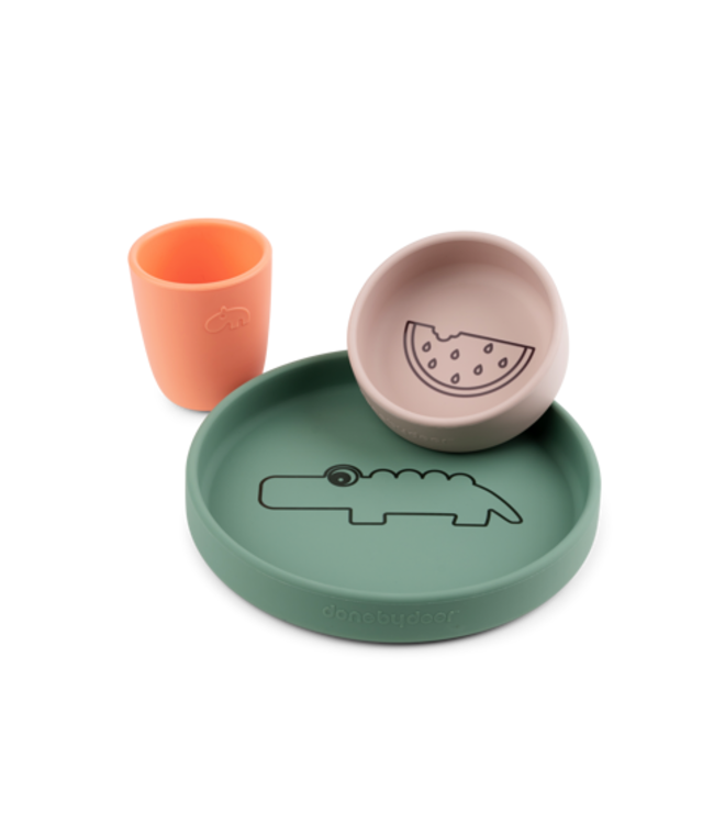 Done by Deer Done by Deer - Silicone dinner set Croco Colour Mix