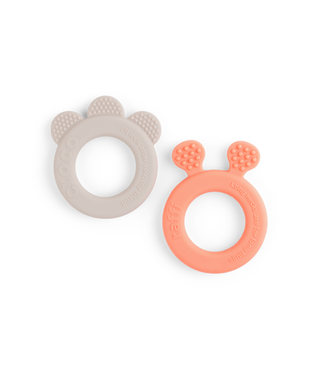 Done by Deer Done by Deer - Teether 2-pack Deer friends Sand/Coral