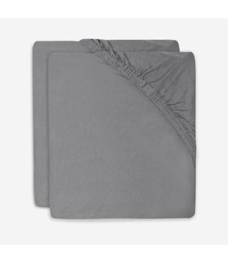 Jollein Jollein - Hoeslaken Wieg Jersey 40/50x80/90cm - Storm Grey - 2 Stuks