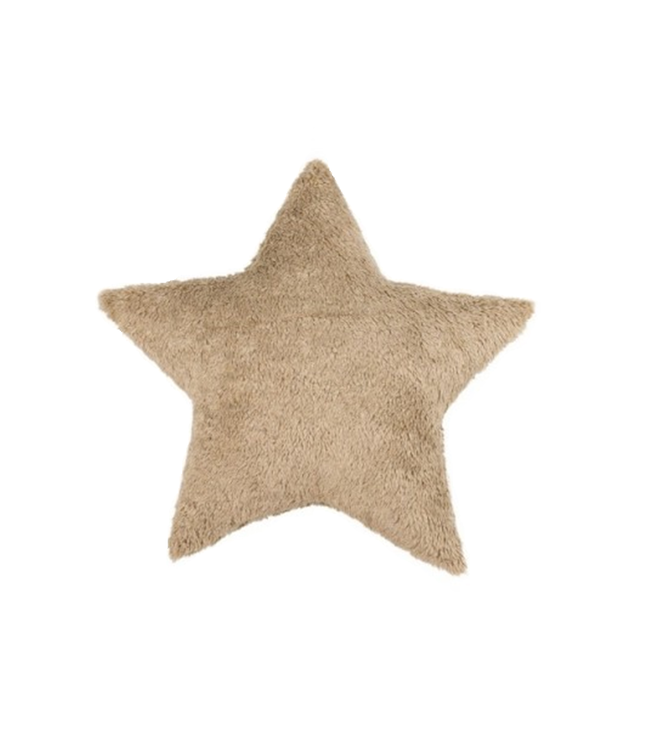 Cotton & Sweets Cotton & Sweets - Boho Mini Sheepskin star pillow - Chocolate