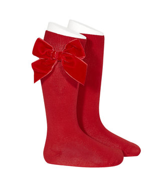 Patachou Patachou - Kniekous Met Velvet Strik - Rood