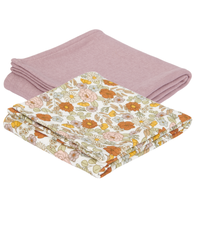 Little Dutch Swaddle doeken 70 x 70 Vintage Little Flowers/Pure Mauve