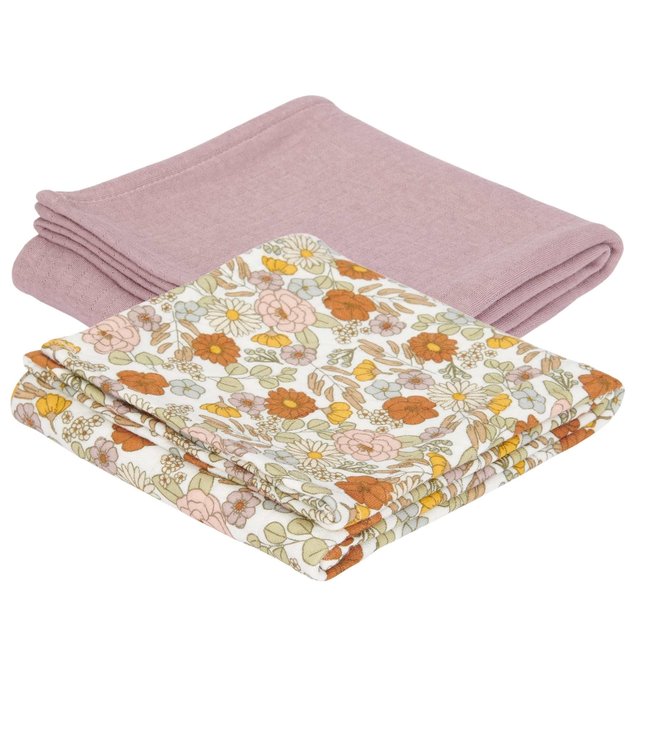 Little Dutch Swaddle doeken 70 x 70 Vintage Little Flowers/Pure Mauve