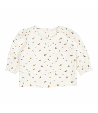 Little Dutch Little Dutch - Shirt lange pofmouw corduroy White Blossom