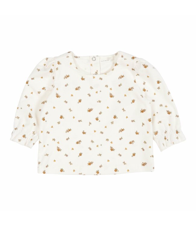 Little Dutch Little Dutch - Shirt lange pofmouw corduroy White Blossom