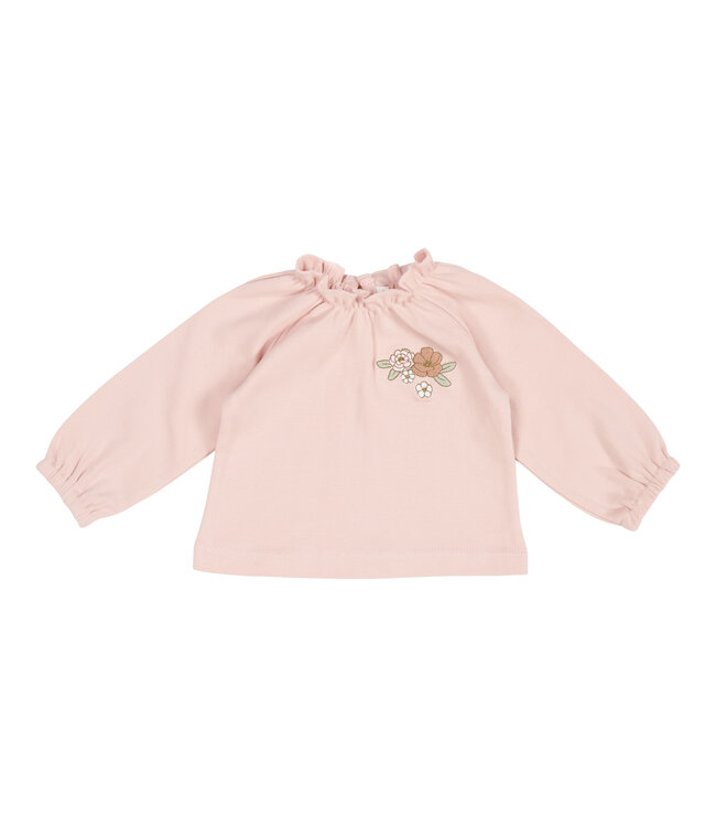 Little Dutch Little Dutch - Shirt lange mouw met borduursel Soft Pink