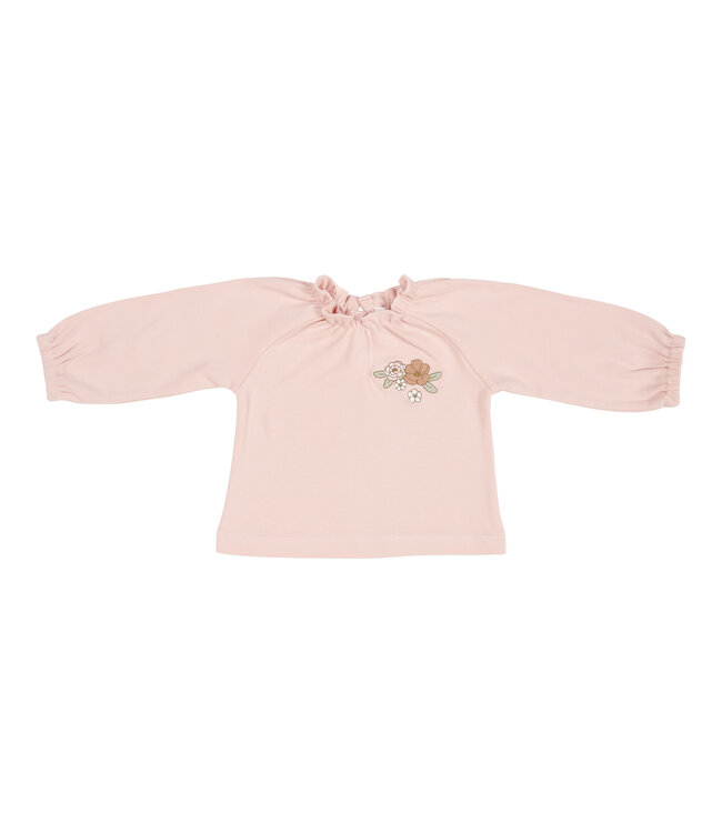 Little Dutch Little Dutch - Shirt lange mouw met borduursel Soft Pink