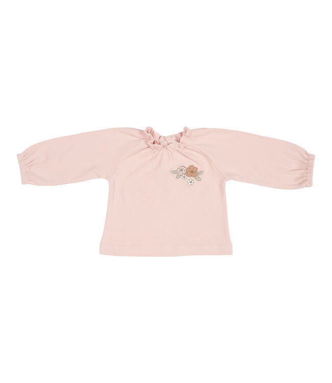Little Dutch Little Dutch - Shirt lange mouw met borduursel Soft Pink