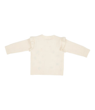 Little Dutch Little Dutch - Gebreid vestje met borduursels Soft White