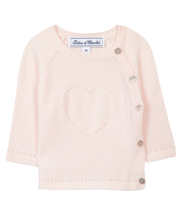 Tartine et Chocolat Tartine Et Chocolat - Trui Met Net Hart - Roze