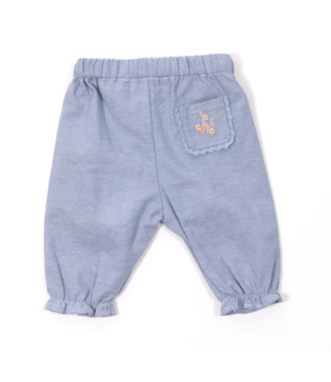 Tartine et Chocolat Tartine Et Chocolat - Pofbroek Met Gebloemd Zakje - Blauw