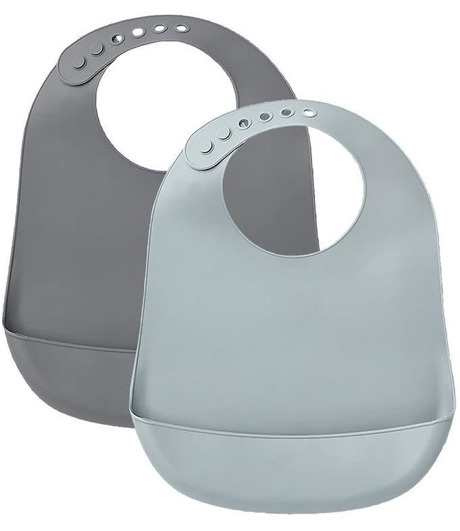 Liewood Liewood - Tilda Silicone Bib Solid - 2 Pack - Blue Wave/Sea Blue