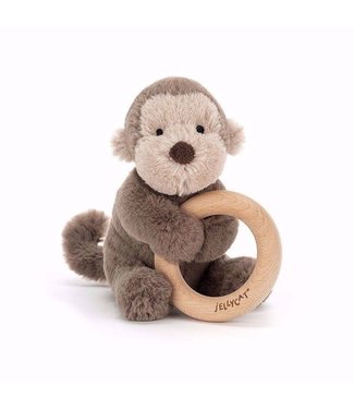 Jellycat Jellycat - I am Sooshu Monkey Wooden Ring Toy