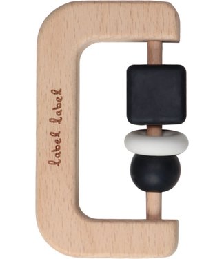 Label Label Label Label - Teether Wood & Silicone - Black & White