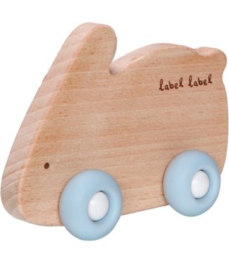 Label Label Label Label - Teether Toy Wood & Silicone - Rabbit - Blue