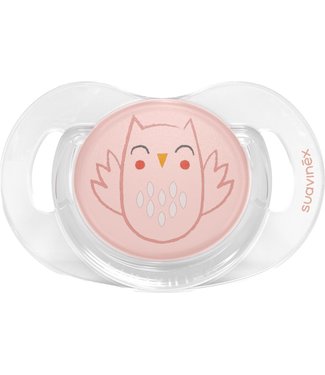 Suavinex Suavinex - BONHOMIA - Soother - Sili. - Flat - 0/6M - Owl Pink