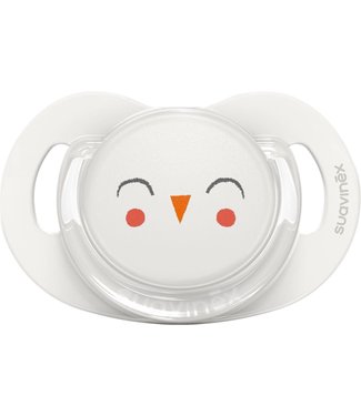 Suavinex Suavinex - BONHOMIA - Soother - Sili. - Flat - 6/18M - Owl Beige