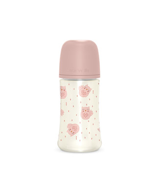 Suavinex Suavinex - BONHOMIA - Bottle - PA - Sili. - M - 270ml - Owl Pink