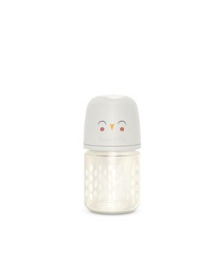 Suavinex Suavinex - BONHOMIA - Bottle - Glass - Sili. - S - 120ml - Feather Beige