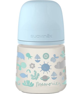 Suavinex Suavinex - MEMORIES - Bottle - Sili. - Slow Flow - 150ml - Blue