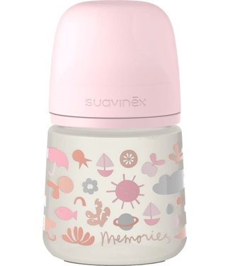 Suavinex Suavinex - MEMORIES - Bottle - Sili. - Slow Flow - 150ml - Pink