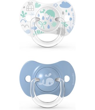 Suavinex Suavinex - MEMORIES - Soother - Sili. - Reversible - +18M - Blue DUO