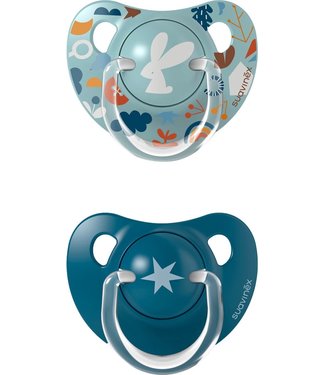 Suavinex Suavinex - FOREST - Soother - Sili. - Flat - +18M Blue DUO