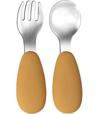 Tryco Tryco - Silicone - Stainless spoon & fork - Honey Gold