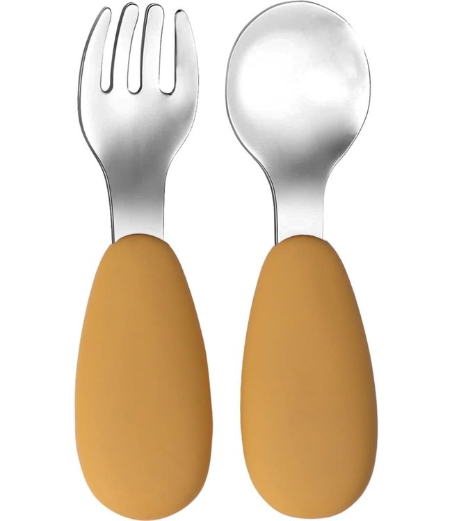 Tryco Tryco - Silicone - Stainless spoon & fork - Honey Gold