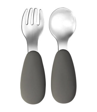 Tryco Tryco - Silicone - Stainless spoon & fork - Olive Gray