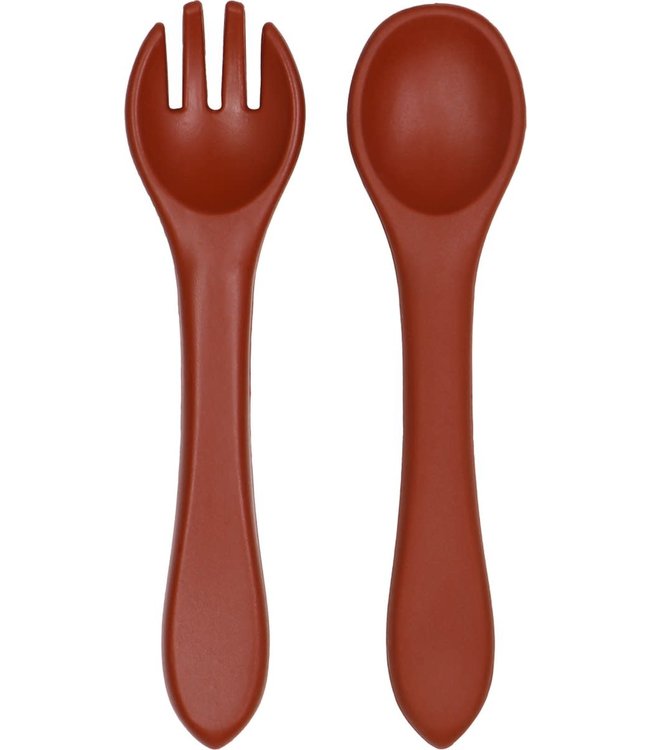 Tryco Tryco - Silicone - spoon & fork - Dark Rust