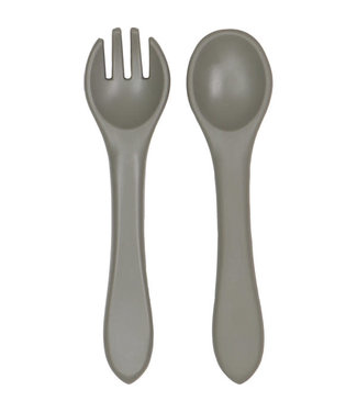 Tryco Tryco - Silicone - spoon & fork - Olive Gray