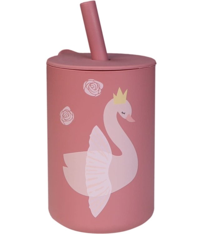 Tryco Tryco - Silicone - Straw Cup - Swan Dusty Rose