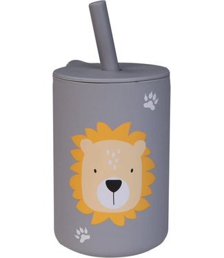 Tryco Tryco - Silicone - Straw Cup - Lion Dusty Blue