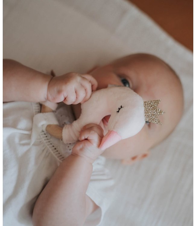 Tryco Tryco - Plush - Wooden Ring Rattle - Swan Ivy