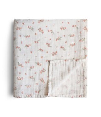 Mushie Mushie - Swaddle - Pink Flower - 120Cm X 120Cm