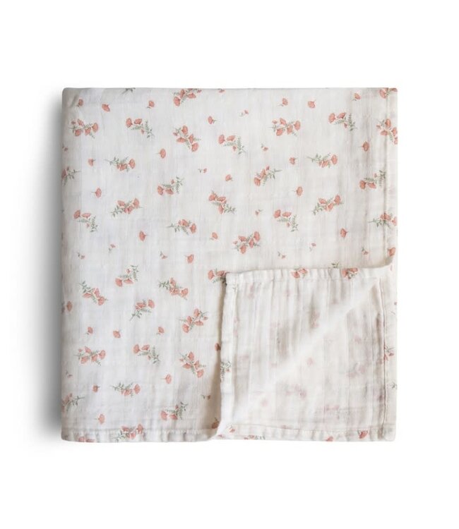 Mushie Mushie - Swaddle - Pink Flower - 120Cm X 120Cm