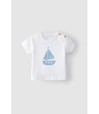 Laranjinha Laranjinha - T-Shirt Met Bootje - Wit/Blauw