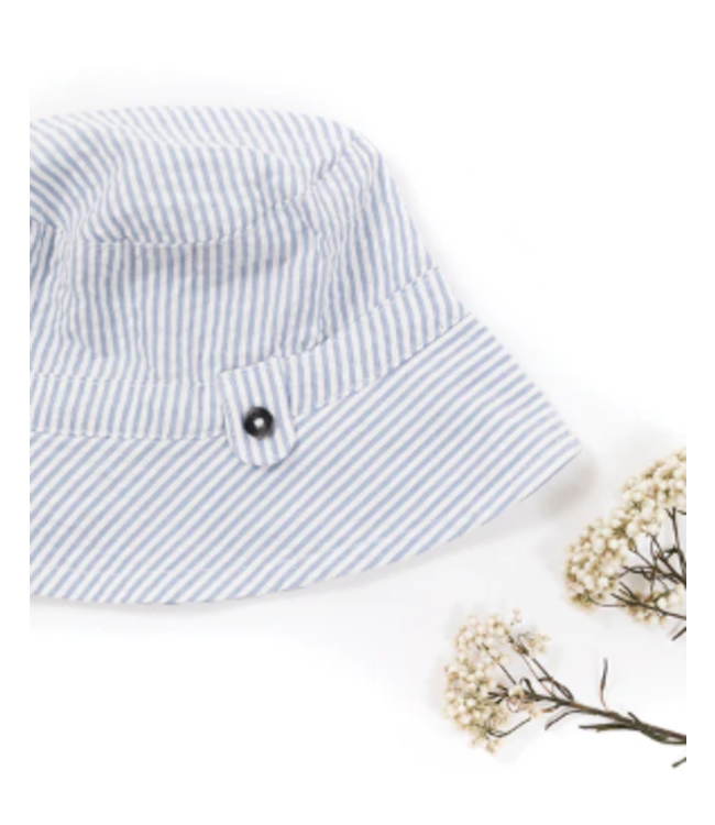 Tartine et Chocolat Tartine Et Chocolat - Zonnehoedje Linnen - Blauw/Wit Gestreept