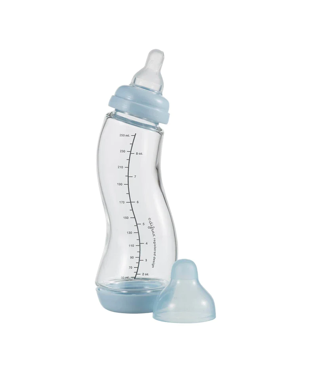 Difrax Difrax - S-Fles Natural Glas Blauw 250Ml