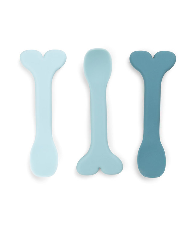 Done by Deer Done by Deer - Silicone baby spoon 3-pack Wally Blue